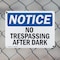 Signmission No Trespassing After Sunset OSHA Notice Sign, Plastic, 10in W x 7in L, 2PK OS-2PACK-NS-P-710-L-14907 - alternate 3